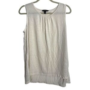 Banana Republic Cream Linen Blend Crewneck Tank Top‎ L